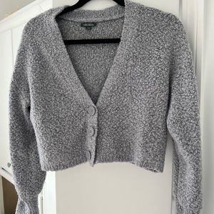 Grey Cropped Cardigan